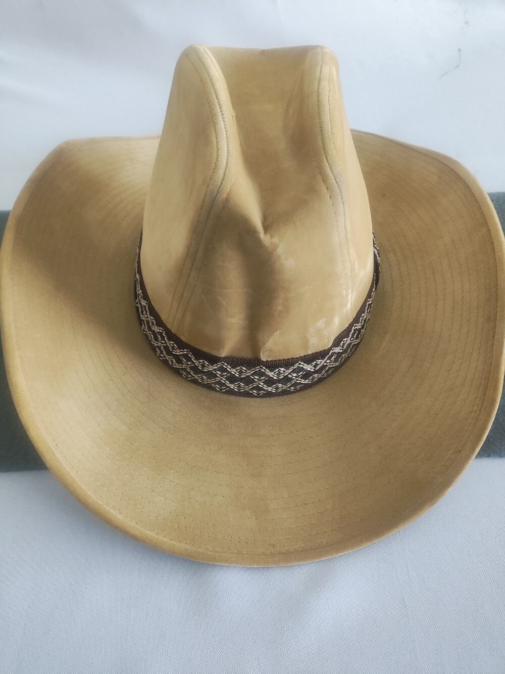 Vtg Duke Collection Tannish Gold Felt Cowboy Western Hat XL Approx Size 7 1/8